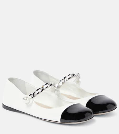 Miu Miu Embellished leather ballet flats 1