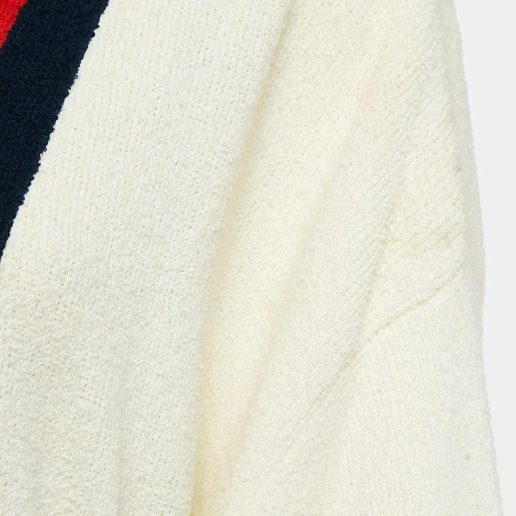 Gucci Gucci Cream Web Blind For Love Cotton Terry Tiger Embellished Cardigan M 3