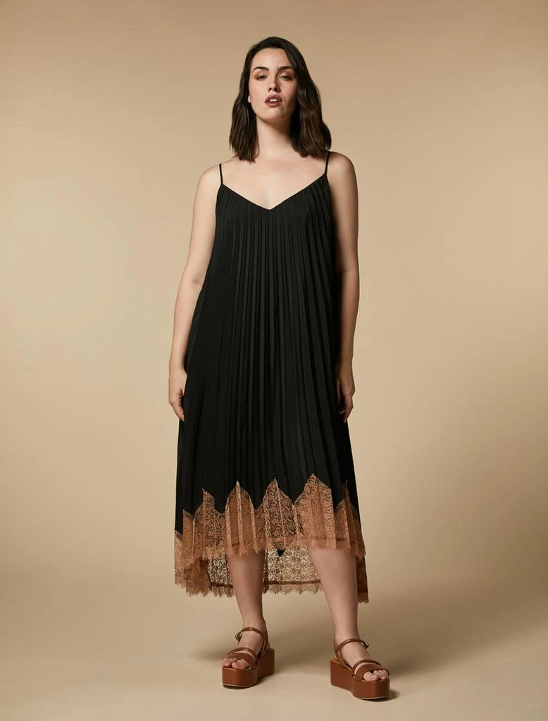 Marina Rinaldi Lace-adorned crepe de chine dress - Dresses & Skirts - Save  Extra 15% OFF On $1 - BeyondStyle