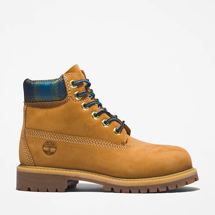 Timberland Timberland® Premium 6 Inch Boot for Youth in Yellow/Blue