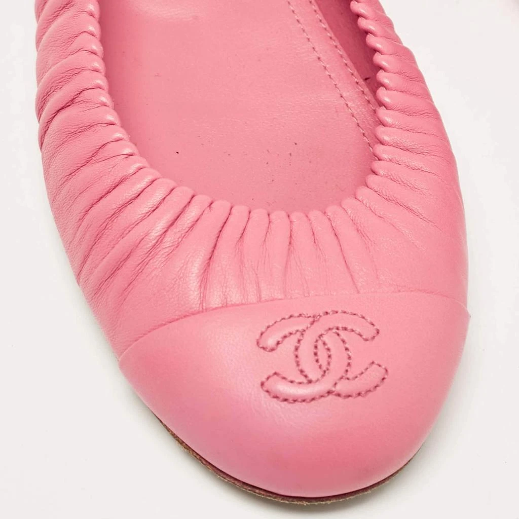 Chanel Chanel Pink Leather CC Cap Toe Ballet Flats Size 37.5 7