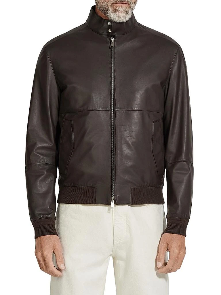 Shop Nappa Leather Bomber Jacket on Sale at BeyondStyle – Get