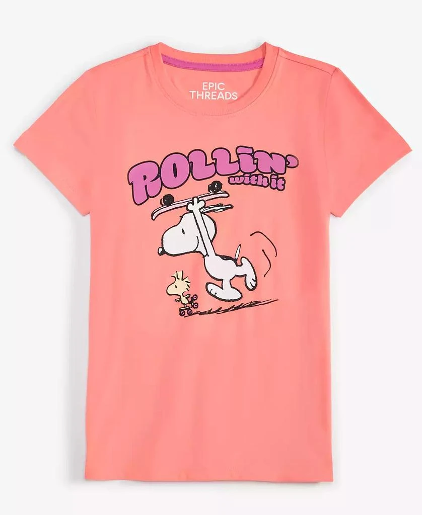 Epic Threads Little & Big Girls Rollin' With It Snoopy Graphic Short-Sleeve T-Shirt, Created for Macy's 1