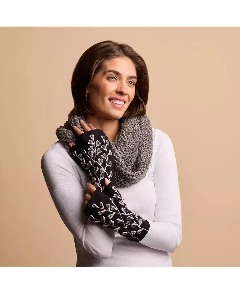 Feelgoodz Women s Artisan Crafted Fleece Lined Color Block Fingerless Gloves