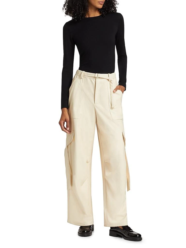 LAPOINTE Stretch Faux Leather Utility Pants 2