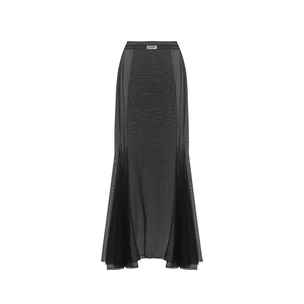 Yves Saint Laurent Saint Laurent Tulle Midi Skirt