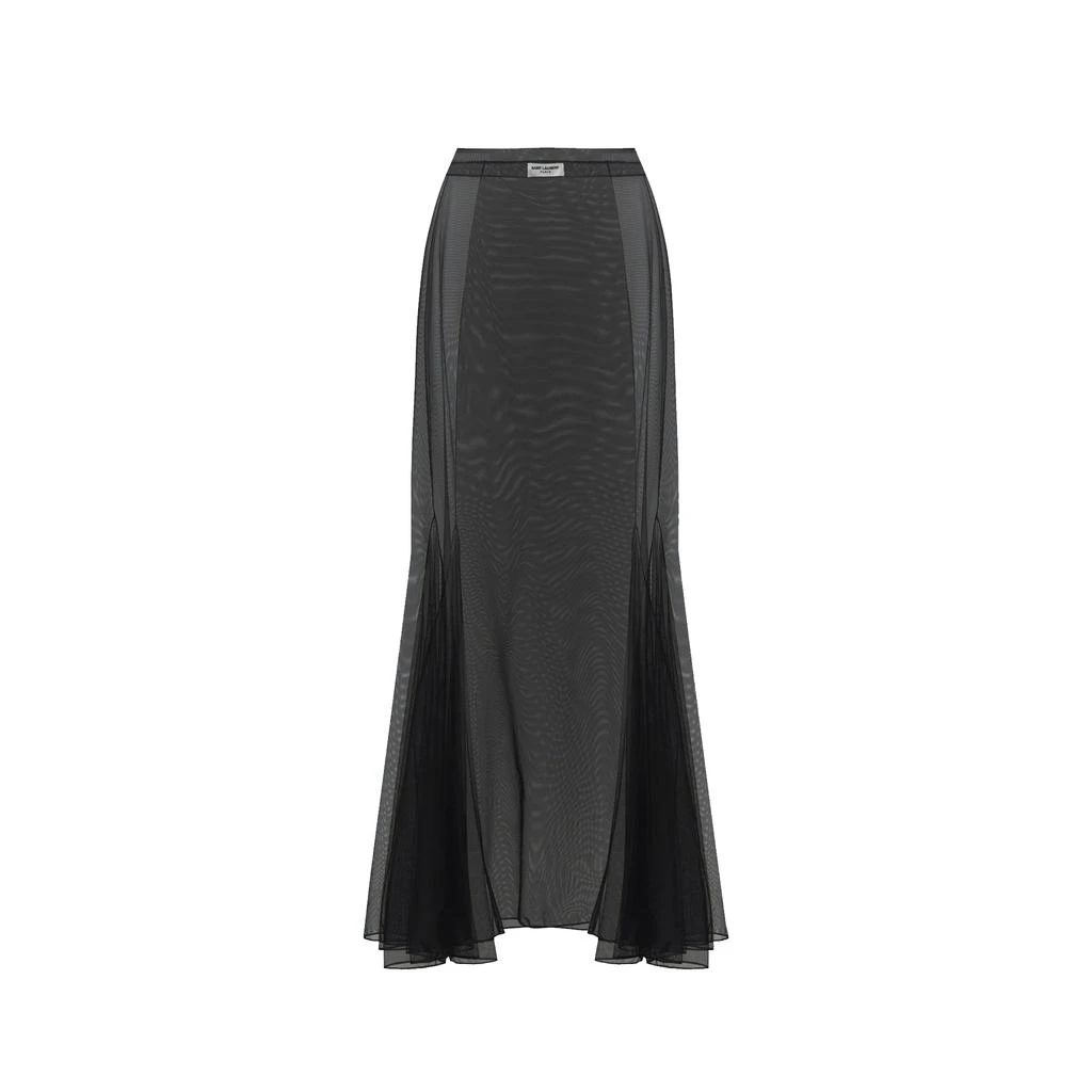 SAINT LAURENT Saint Laurent Tulle Midi Skirt 1