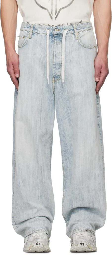 Balenciaga Blue Bleached Ring Baggy Jeans 1
