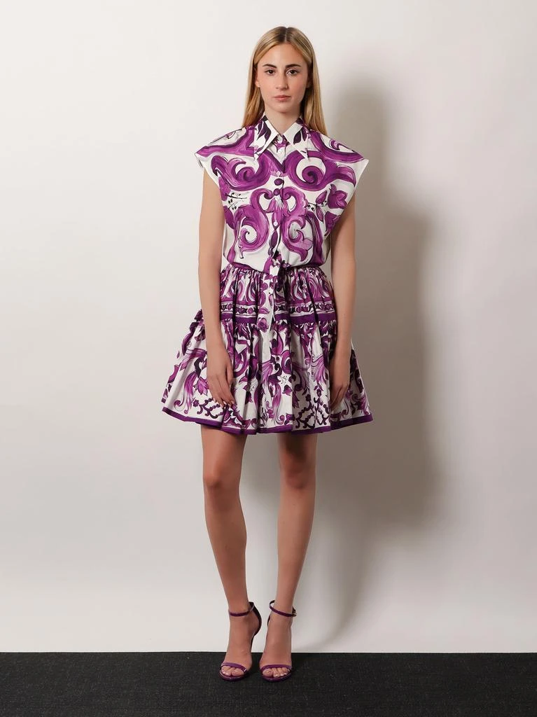 Dolce & Gabbana Cotton shirt with Maiolica print 2
