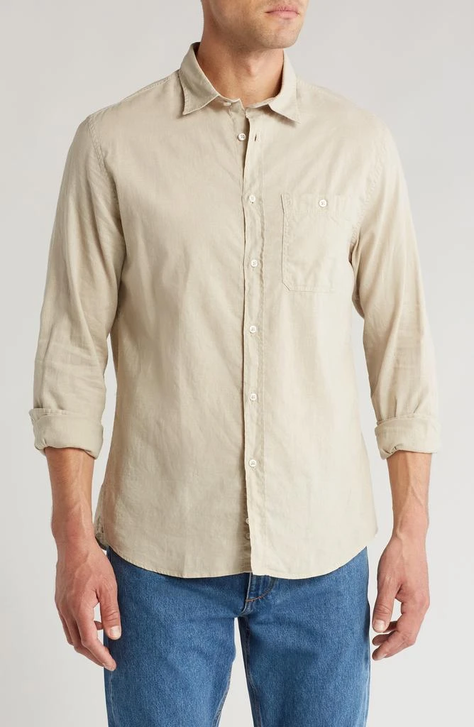 7 For All Mankind Solid Cotton & Linen Button-Up Shirt 1