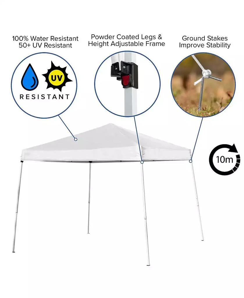 EMMA+OLIVER Outdoor Event/Tailgate Set With Pop Up Event Canopy With Carry Bag, Bi-Fold Table And 4 Folding Chairs 5