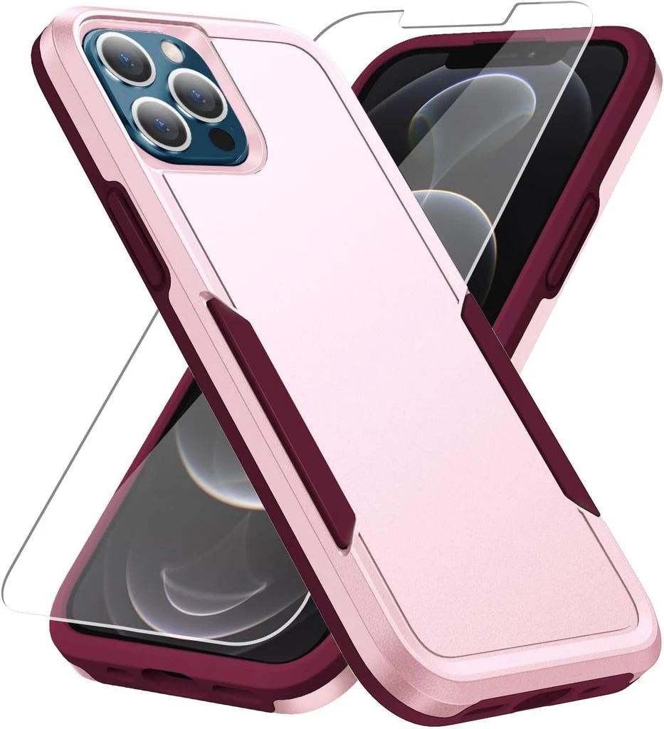 ENTRONIX Entronix Bundle Compatible with iPhone 14 Pro Max - Soft-Touch Dual-Layer Case 
1 Clear Screen Protector 6