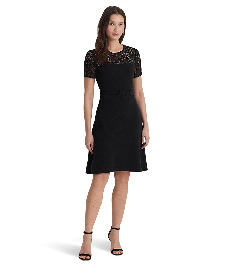 Ralph Lauren Lace-Trim Georgette Cocktail Dress 1