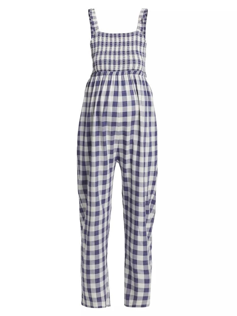 Nom Maternity Marais Gingham Smocked Maternity Jumpsuit 1