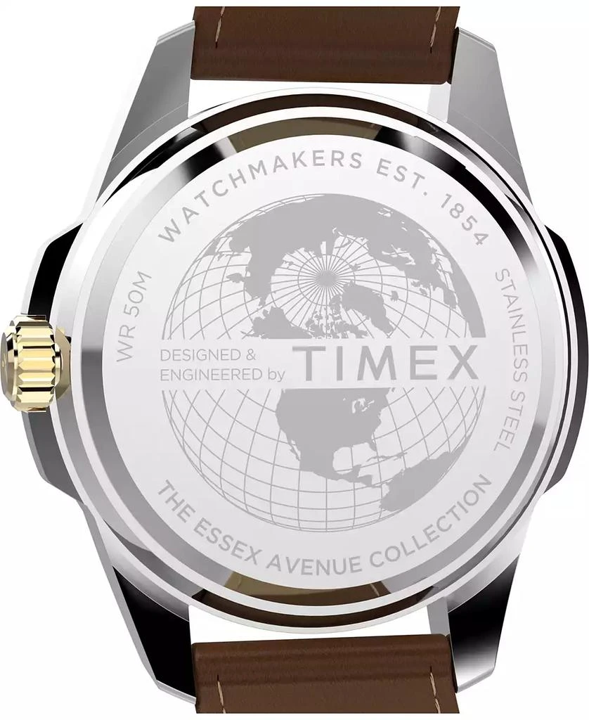 Timex Men
s Quartz Analog Brown Leather Watch, 45mm 4