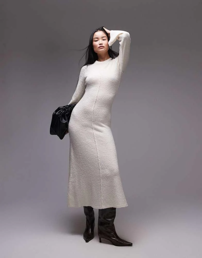 Topshop knitted boucle maxi dress in oat  On Sale Now with Up to 43% Off |  Discover Exclusive Deals & Savings at BeyondStyle  Authentic Topshop  Home|women with Limited-Time Discounts, Free