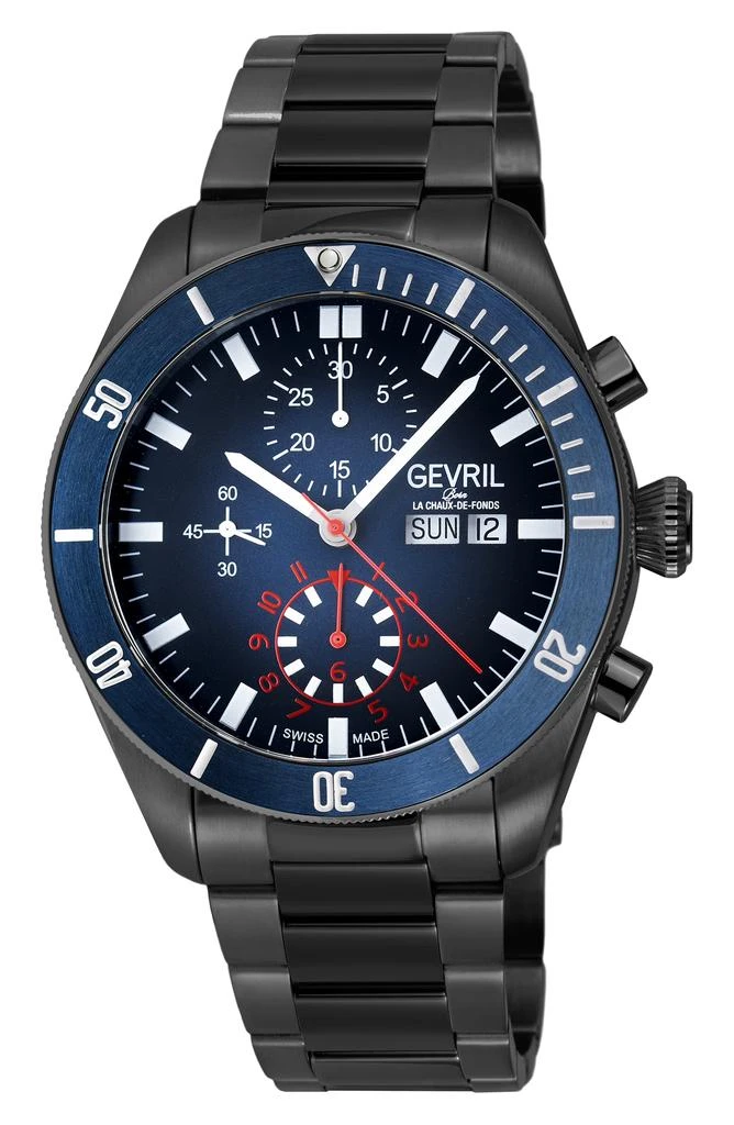 Gevril Yorkville Chronograph Quartz Bracelet Watch, 43mm 1