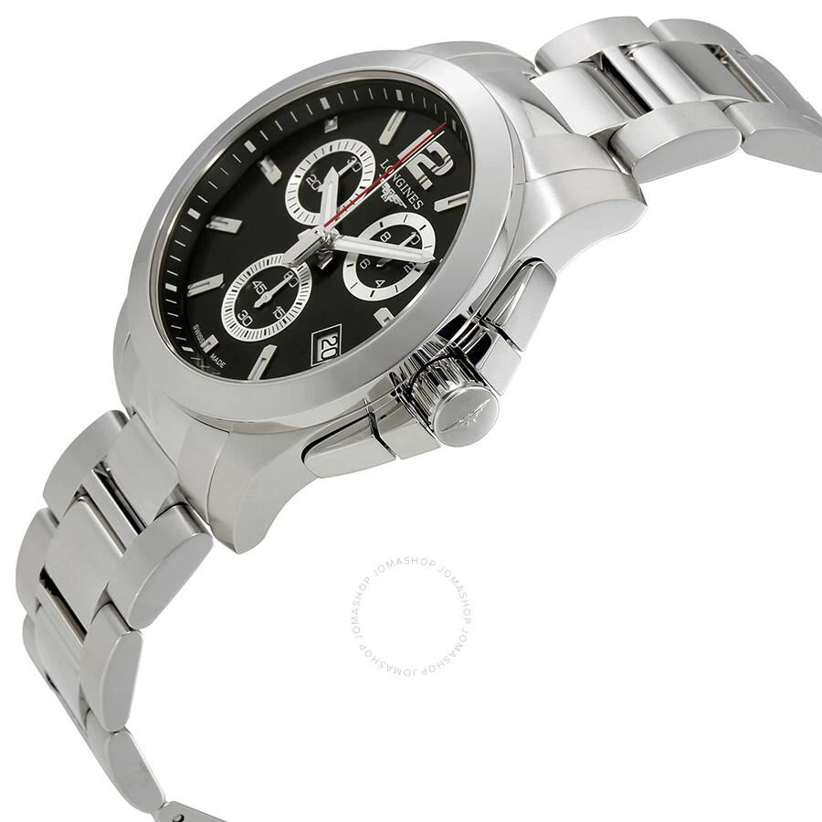 Longines Conquest Chronograph Quartz Black Dial Men's Watch L3.702.4.56.6 2