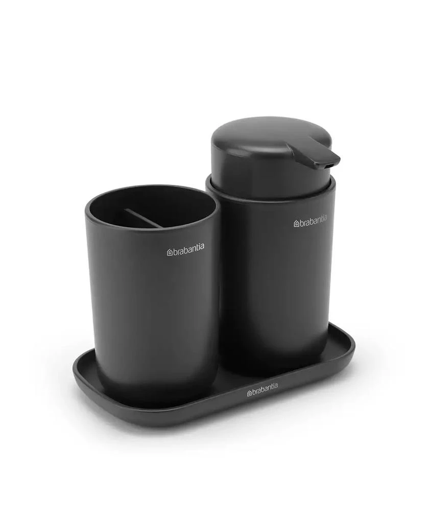Brabantia Renew Bathroom Accessory Set of 3 - Soap Dispenser, Toothbrush Holder and Tray 2