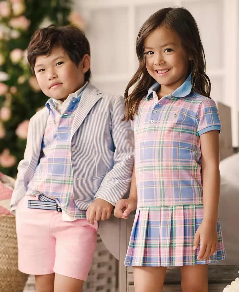 Ralph Lauren Toddler and Little Girls Plaid Mesh Polo Dress 2