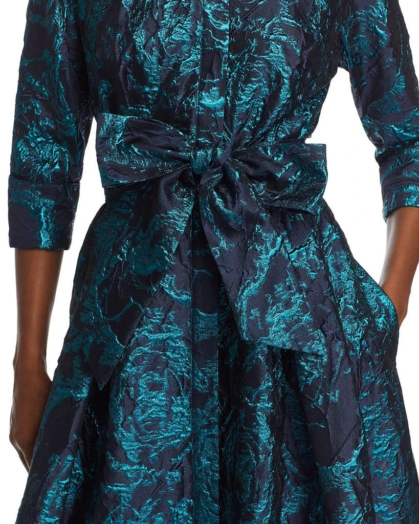 Teri Jon Metallic Jacquard Shirt Dress Gown 6