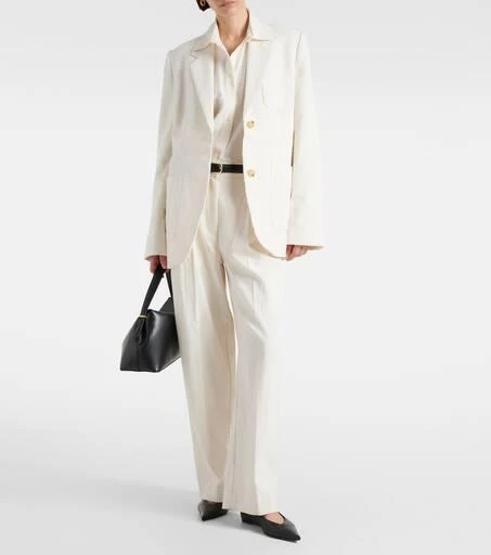 Totême High-rise silk and cotton wide-leg pants 2