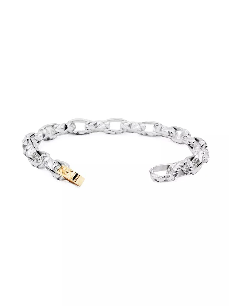Bernard James Unisex Mirror Macro Sterling Silver Gold-Accented Link Bracelet 2