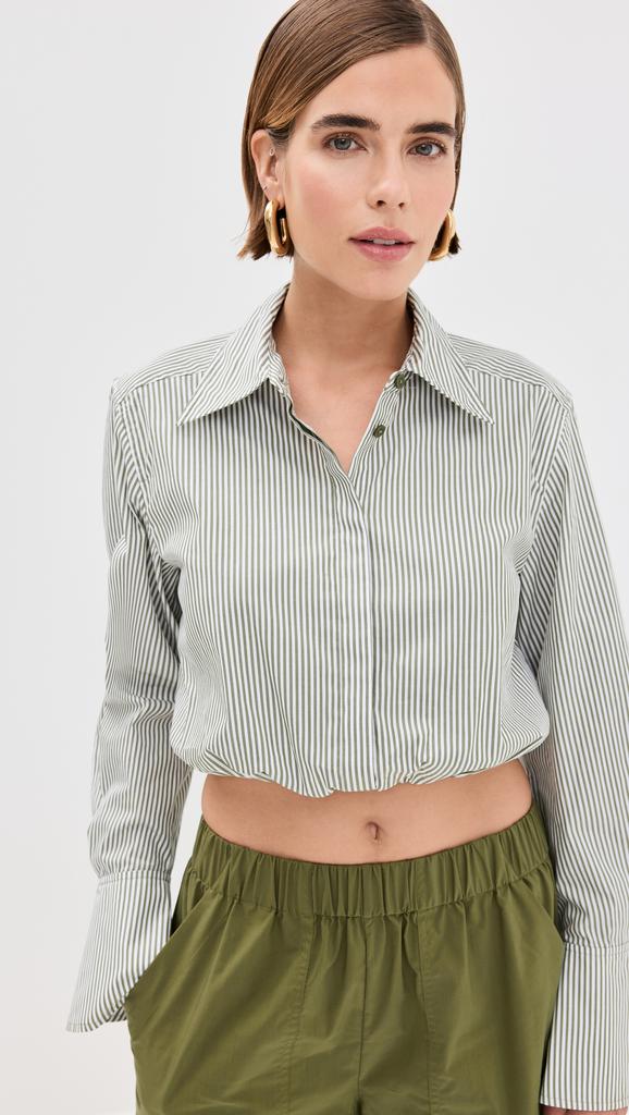 SIMKHAI Blythe Cropped Button Down Top