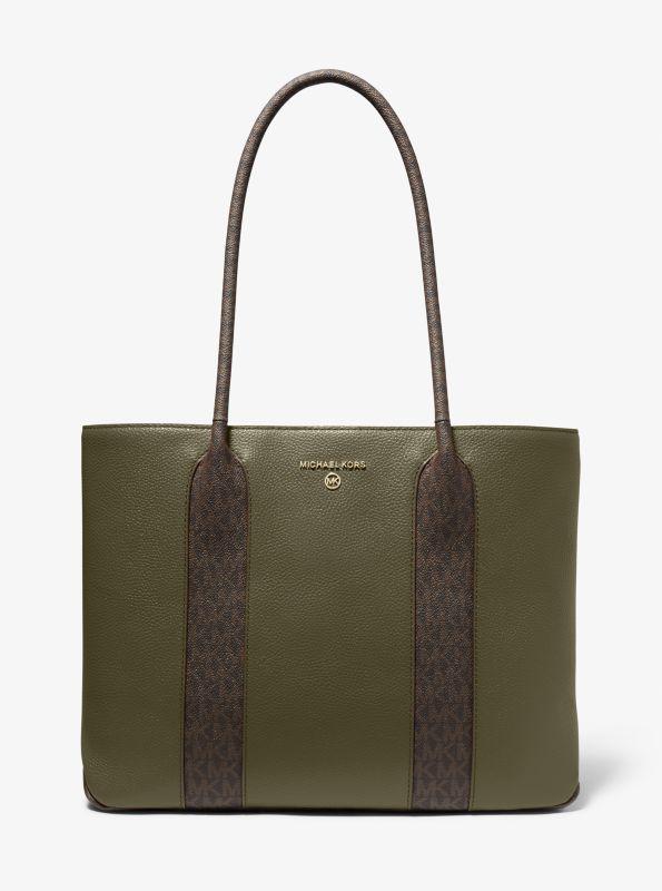 michael_kors Austin Large Leather and Logo Tote Bag