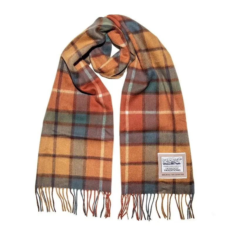Heritage Heritage Traditions - 100% Wool - Autumn Check Brushed Wool Scarf 1