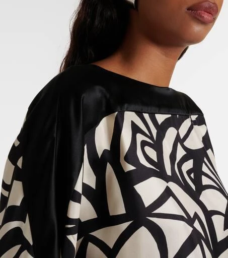 Max Mara Quaglia printed silk satin top 4