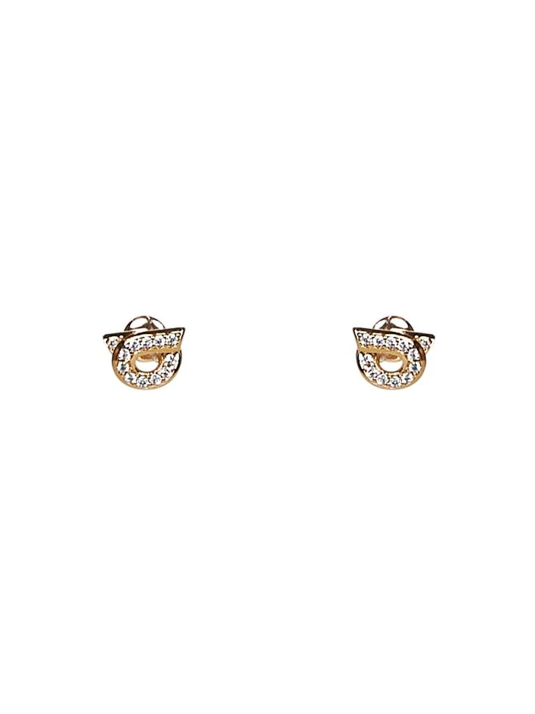 Salvatore Ferragamo FERRAGAMO | Gold Gancini earrings with rhinestones - size 10<BR/> | Women | PZ 1