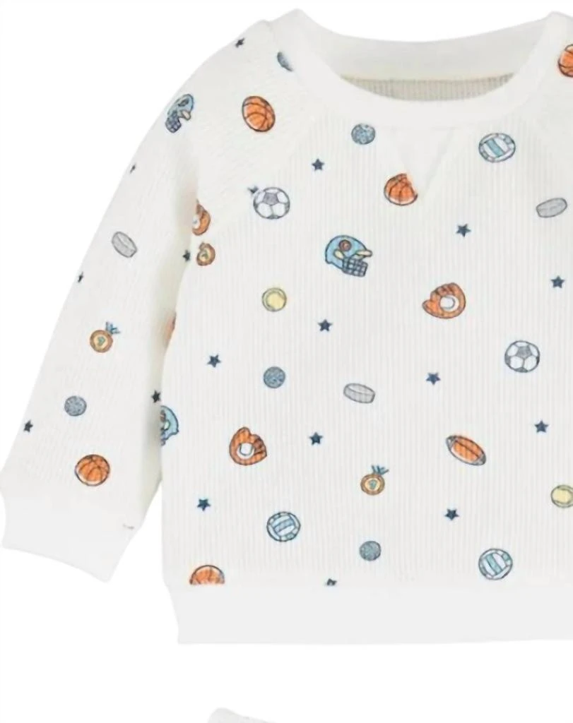 mudpie Mudpie - Sports Print Baby Outfit Set 2