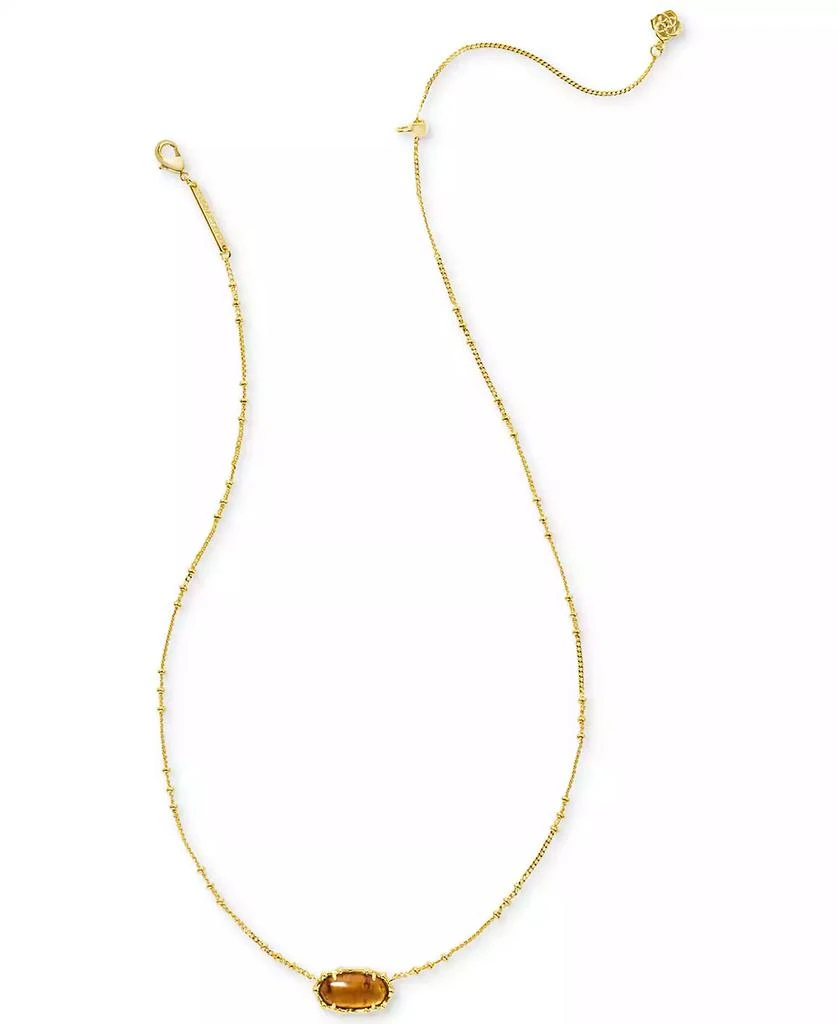 Kendra Scott 14k Gold-Plated Bamboo Framed Stone Adjustable Pendant Necklace, 19" + 4" extender 2