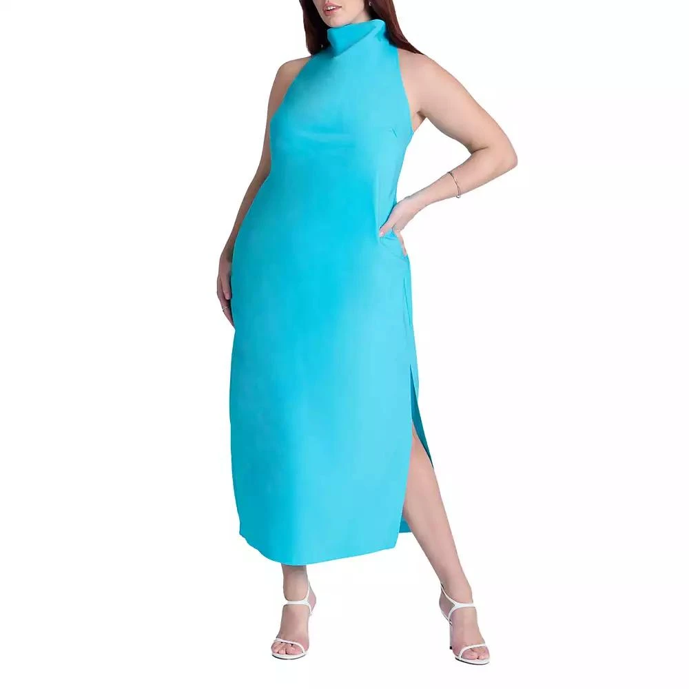 green emerald velvet dress Amazon.com: ELOQUII Women's Plus Size Eyelet Tie Front Maxi Dress main image 0