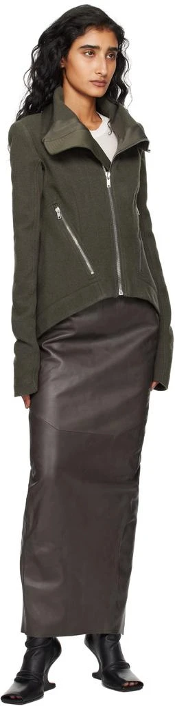 Rick Owens Khaki Concordians Zipped Naska Biker Jacket 4