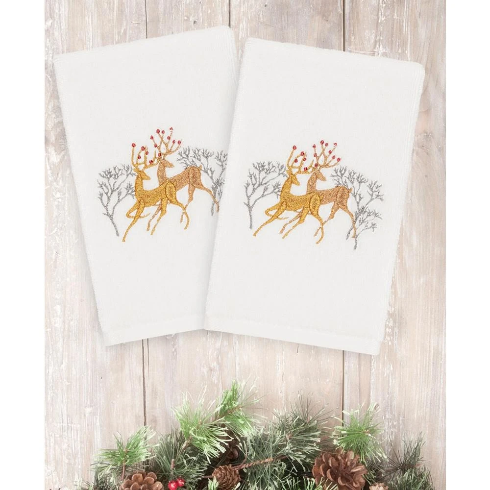 Linum Home Textiles Christmas Deer 100% Turkish Cotton 2-Pc. 1