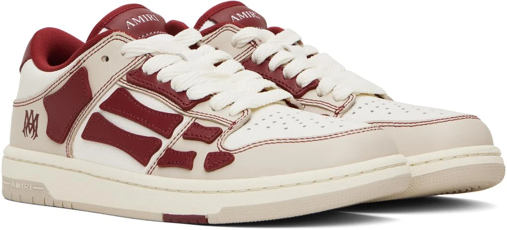 AMIRI Beige & Red Varsity Skel-Top Low Sneakers 4