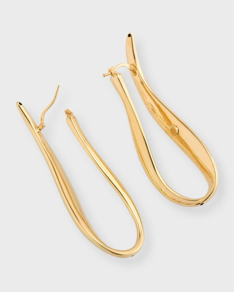 Lisa Nik Golden Dreams 18K Yellow Gold Elongated Wavy Hoop Earrings 4