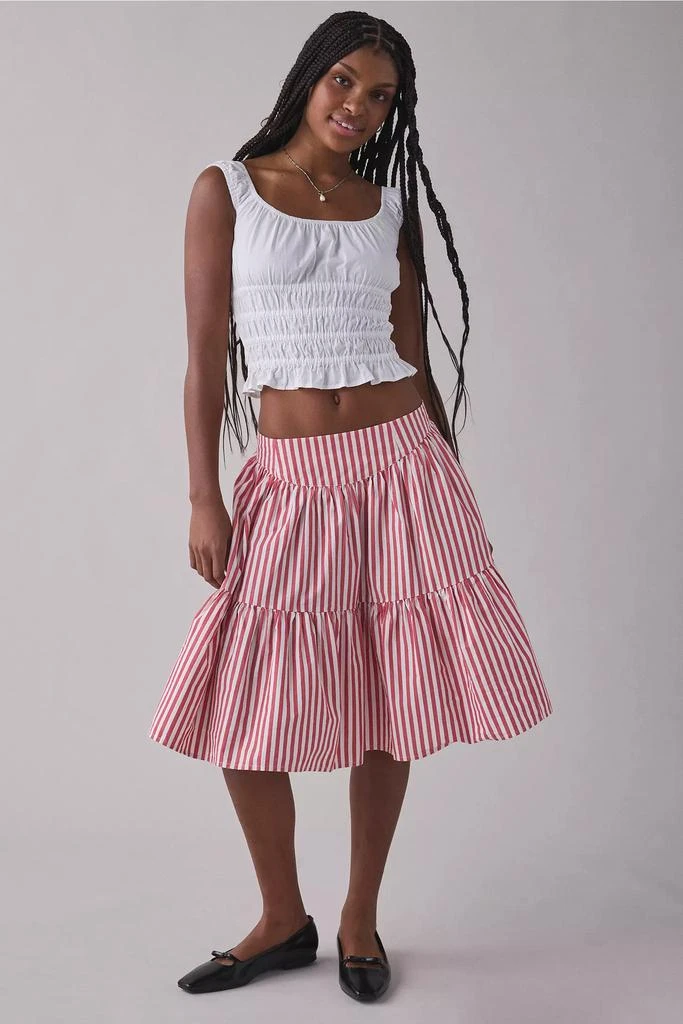 Kimchi Blue Kimchi Blue Malia Tiered Cotton Midi Skirt 1