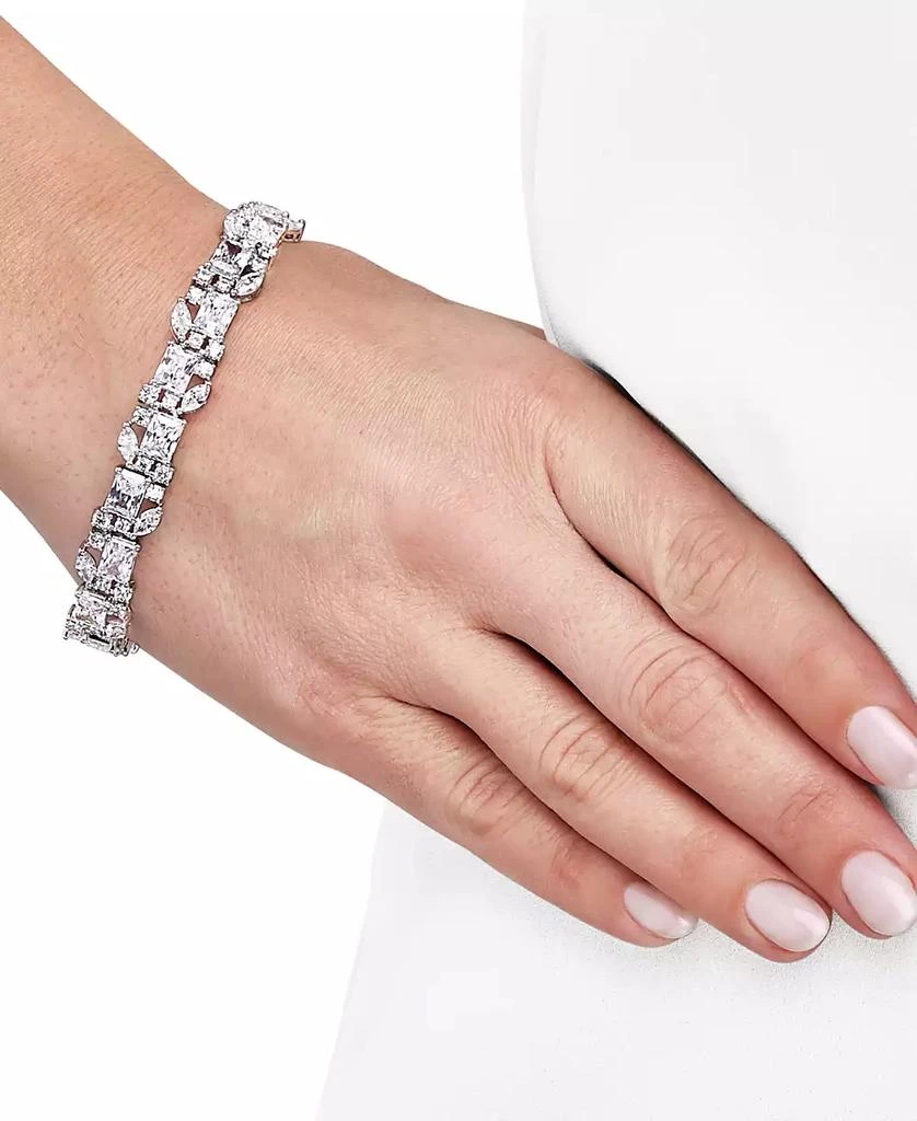 Arabella Cubic Zirconia Mixed Cut Cluster Tennis Bracelet in Sterling Silver 3