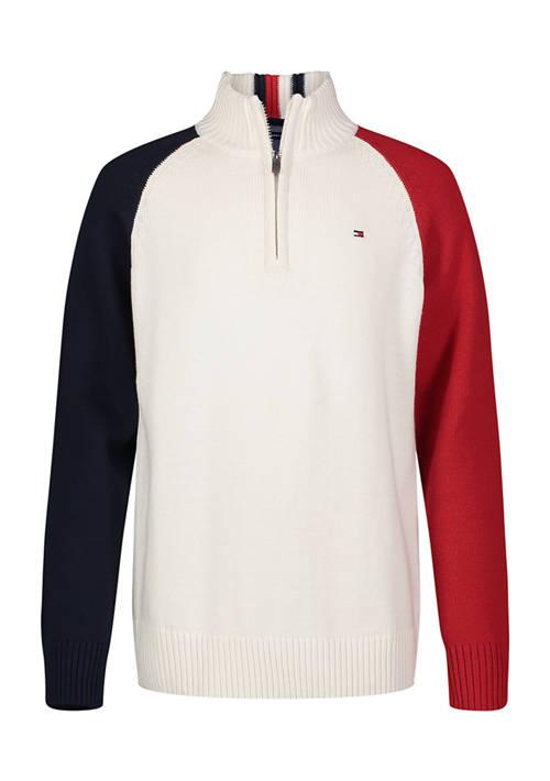 Tommy Hilfiger Hilfiger Boys 8 20 Color Blocked 1 4 Zip Sweater