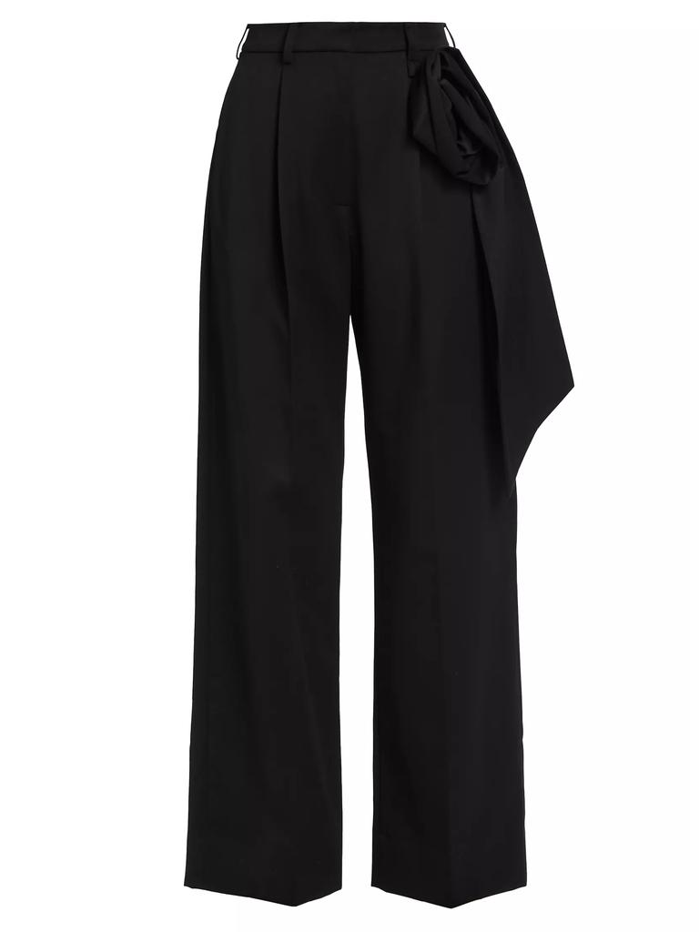 Simone Rocha Pressed Rose Wool-Blend Straight-Leg Trousers