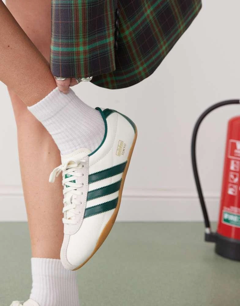 Adidas adidas Originals Tokyo trainers in white and dark green 4