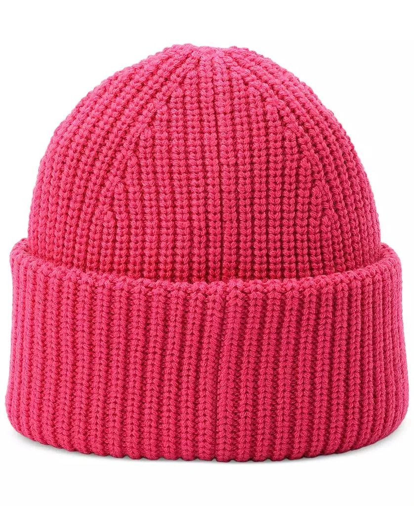 COACH Women's Classic Ribbed Tonal Patch Cuff Beanie 4