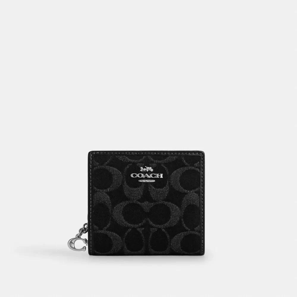 Coach Snap Wallet In Signature Denim