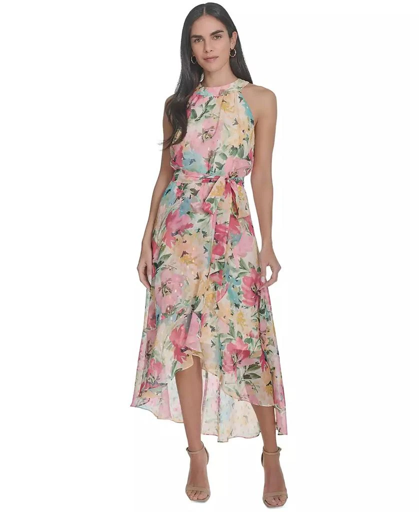 Jessica Howard Petite Floral-Print High-Low Midi Dress 1