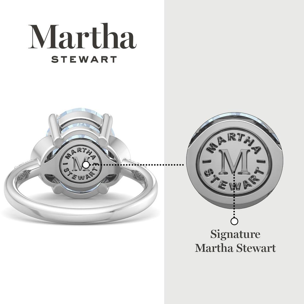 Martha Stewart 4 1/2 Carat Oval Shape Gemstone Ring with Lab Grown Diamonds in Sterling Silver, Choose Your Gemstone