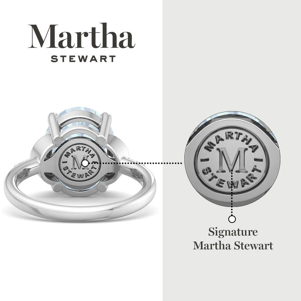 Martha Stewart 4 1/2 Carat Oval Shape Gemstone Ring with Lab Grown Diamonds in Sterling Silver, Choose Your Gemstone 2