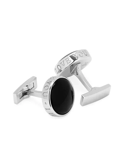 Cufflinks Inc. Ox & Bull Trading Co. I Love You Enamel & Stainless Steel Cufflinks 2